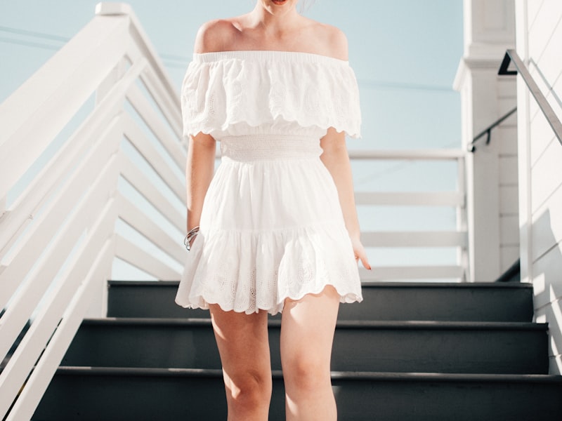 Ivory off-shoulder dress